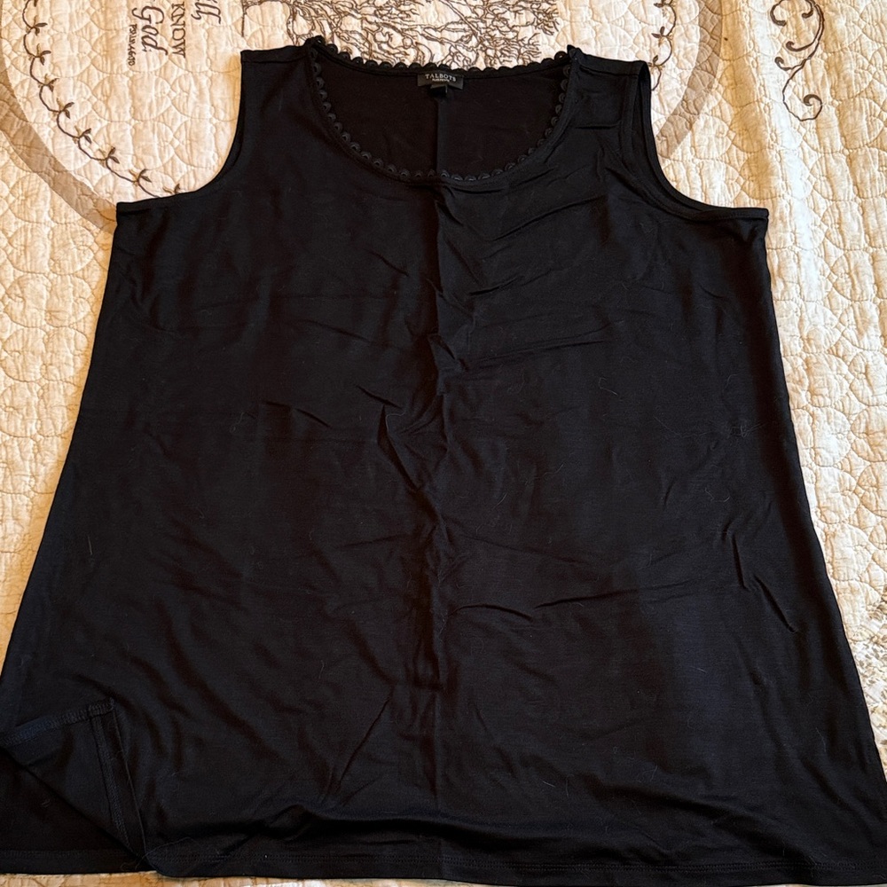 Talbots Black Scoop Neck Sleeveless Tank